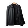 Autumn and Winter Fashion Leather Jacket Lapel Casual Business Jacket Trendy Men's Leather Jacket Solid Color Leather Jacket Men