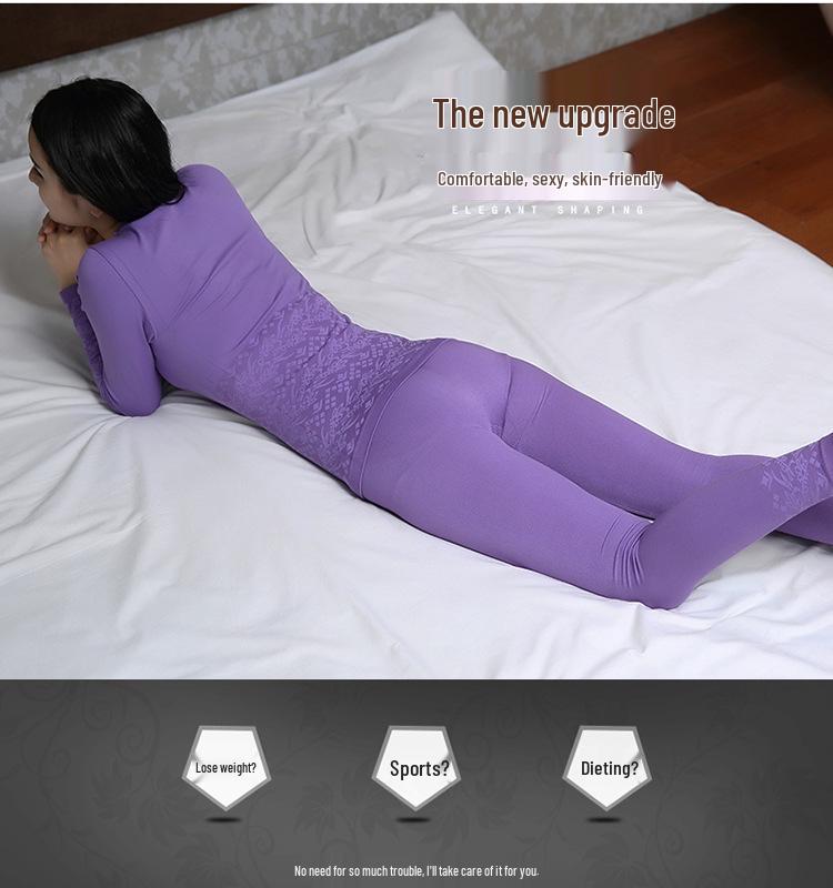Women's One-Piece Warm Shaping Underwear Set - Square Neck Top & Pants for Autumn/Winter