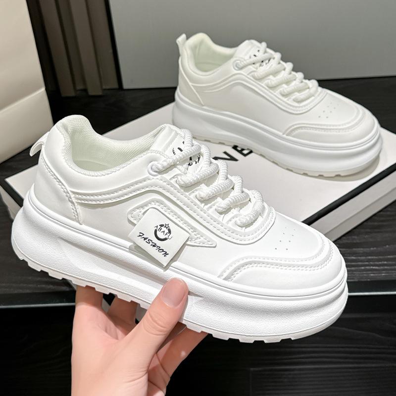 Spring and Autumn new sports and leisure ins platform leather single shoes board shoes