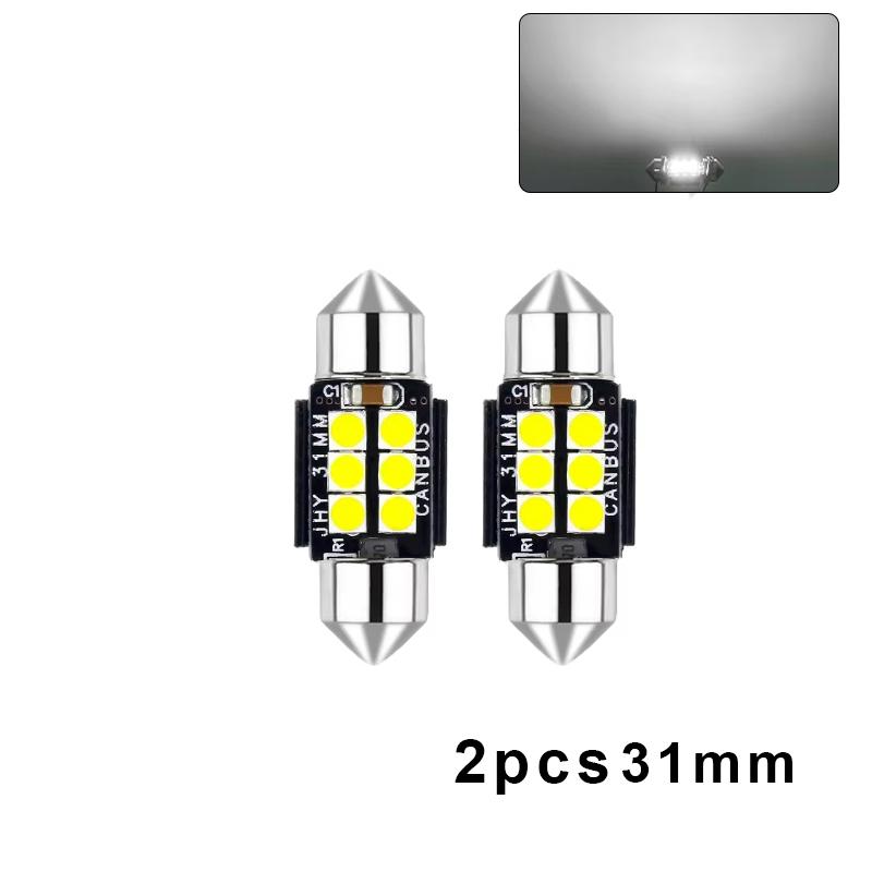2/4pcs 12V White 6411 6418 C5W Festoon LED Bulbs Error Free 31/36/39/41mm for Interior Map Dome Courtesy License Plate Lights Dome Lights 6