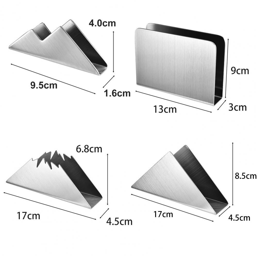 Napkin Holder Stainless Steel Dining Table Paper Napkin Storage Stand Western Restaurant Vertical Tissue Holder Home Supplies
