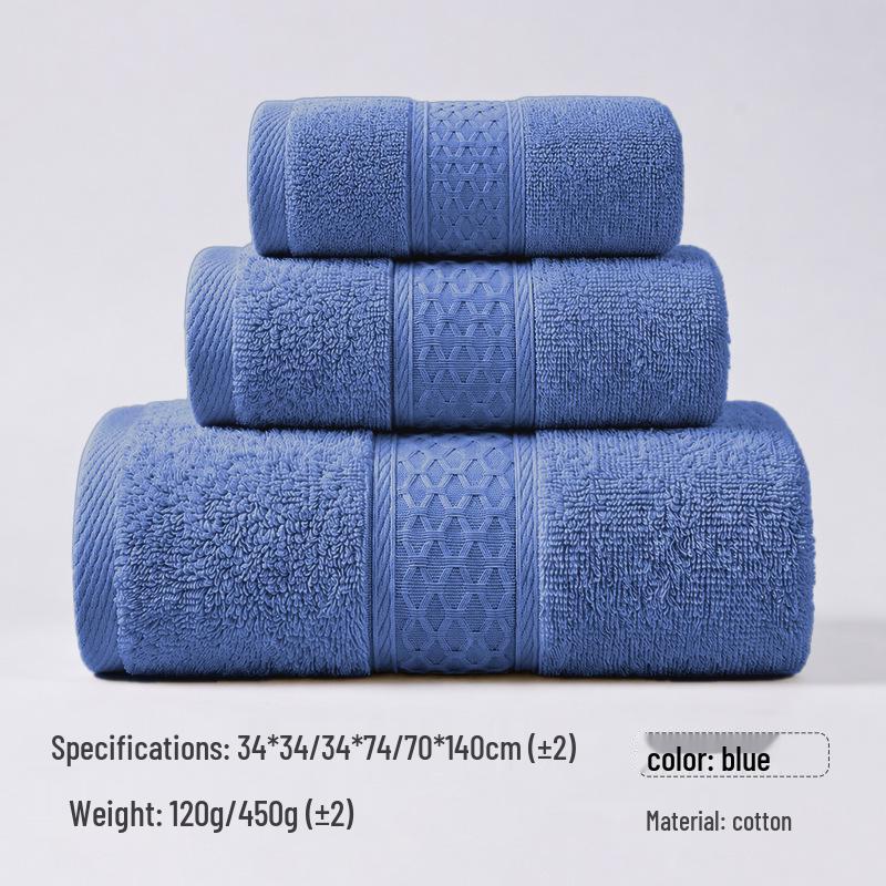Toalha de Banho e Rosto Bordada de Algodão Puro Espesso - Altamente Absorvente, Perfeita para Uso Doméstico ou Presentes