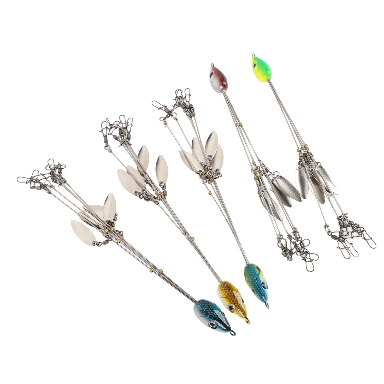 

5 шт. Рыболовные оснастки Приманки Нержавеющая сталь Устойчивые к ржавчине Высокая гибкость Зонтичная рыболовная оснастка Набор для