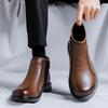 Mode Frühling Herbst Designer Chelsea Boots Mann Britischer Stil Mode Lässig Einfarbig Plateau Schuhe Männer Weiche Leder Stiefeletten