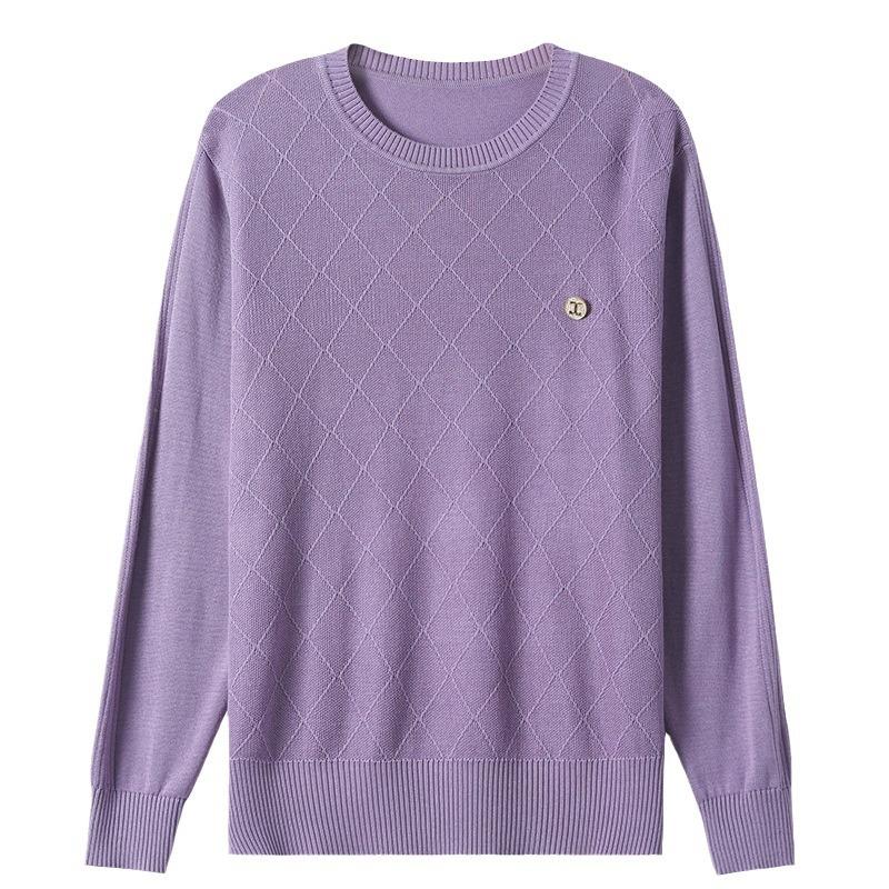 Langärmliger Strickpullover für Damen im Herbst und Winter, einfarbig, lässiger Pullover, dünner Strickpullover