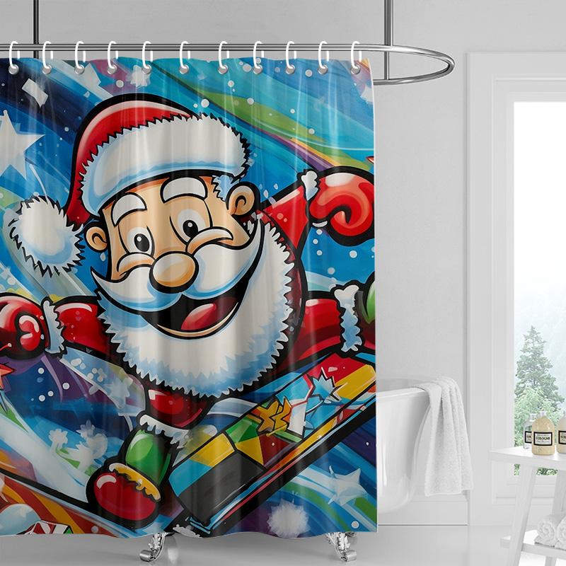 

Украшение дома шторки для душа для ванной водонепроницаемая шторная ткань Современный скандинавский стиль Гостиная С Рождеством зимний 90x180cm