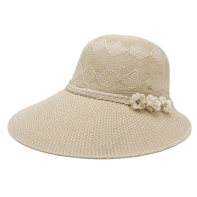 

Summer New Arrival Middle-Aged and Elderly Women Fashion Big Brim Sun Hat Ladieswear Sun Protection Summer Hat Casual Breathable Sun Hat Beige