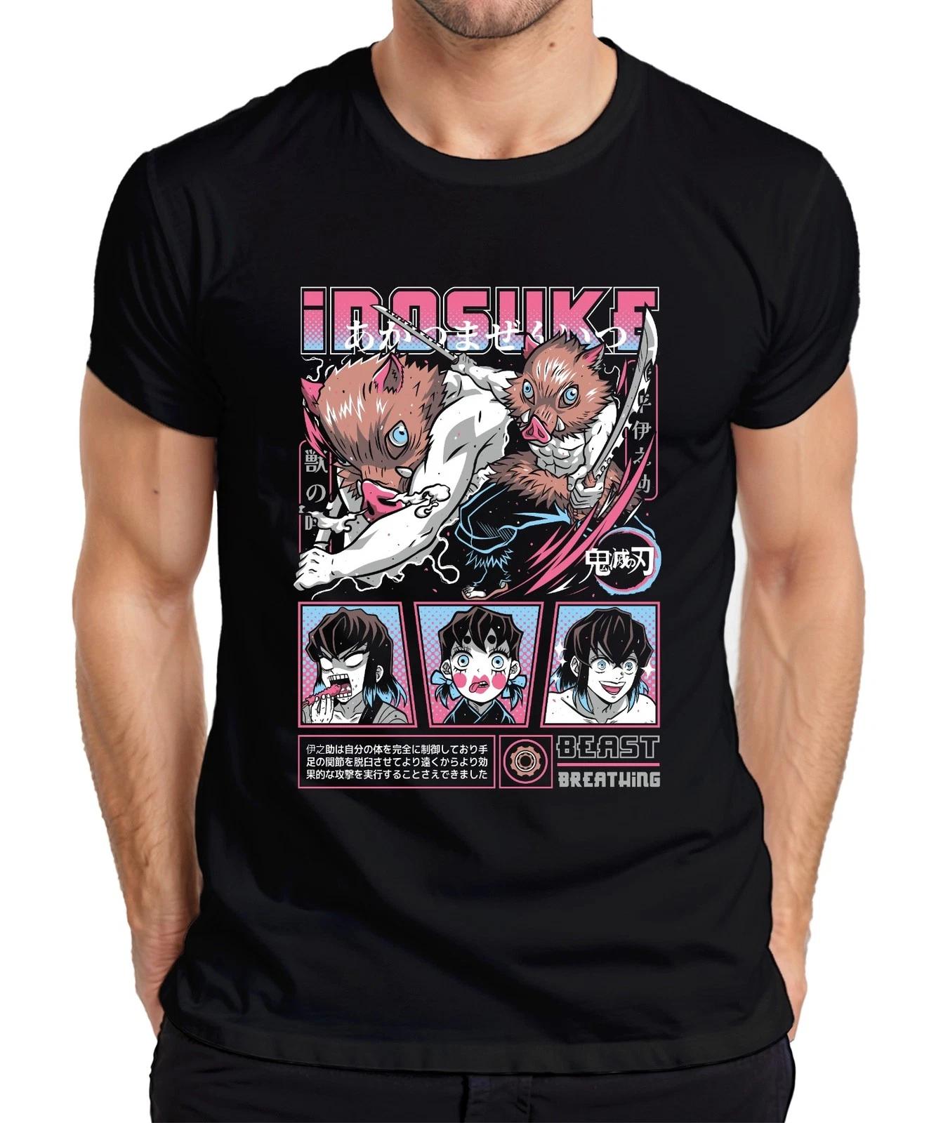 Inosuke Kimetsu no Yaiba Boar Mask Anime Gift Beast Mens T-Shirt- 4XL