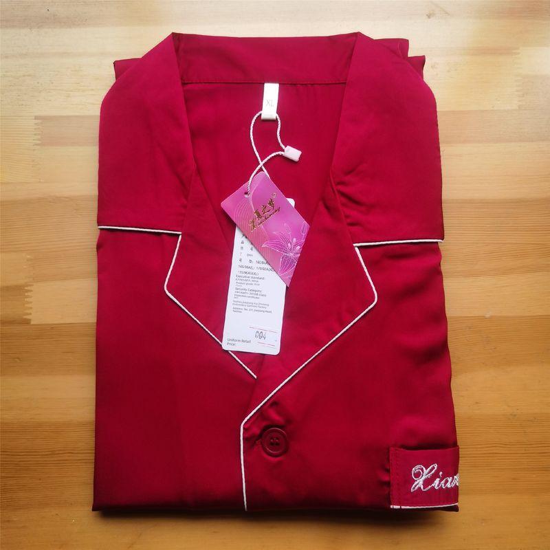 Silk Pajamas Men's Suit Summer Long sleeve Couple Thin Real Silk Homewear Spring and Autumn Men's Set