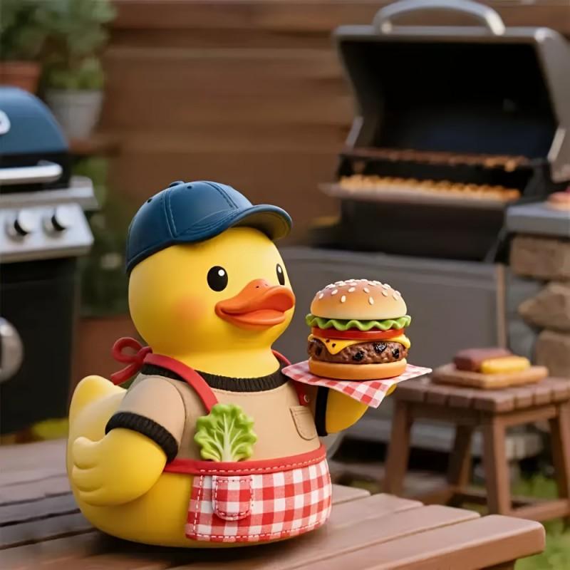 Hamburger Duck Figurine Resin Desktop Decor Party Gift Birthdays Holidays Home Office