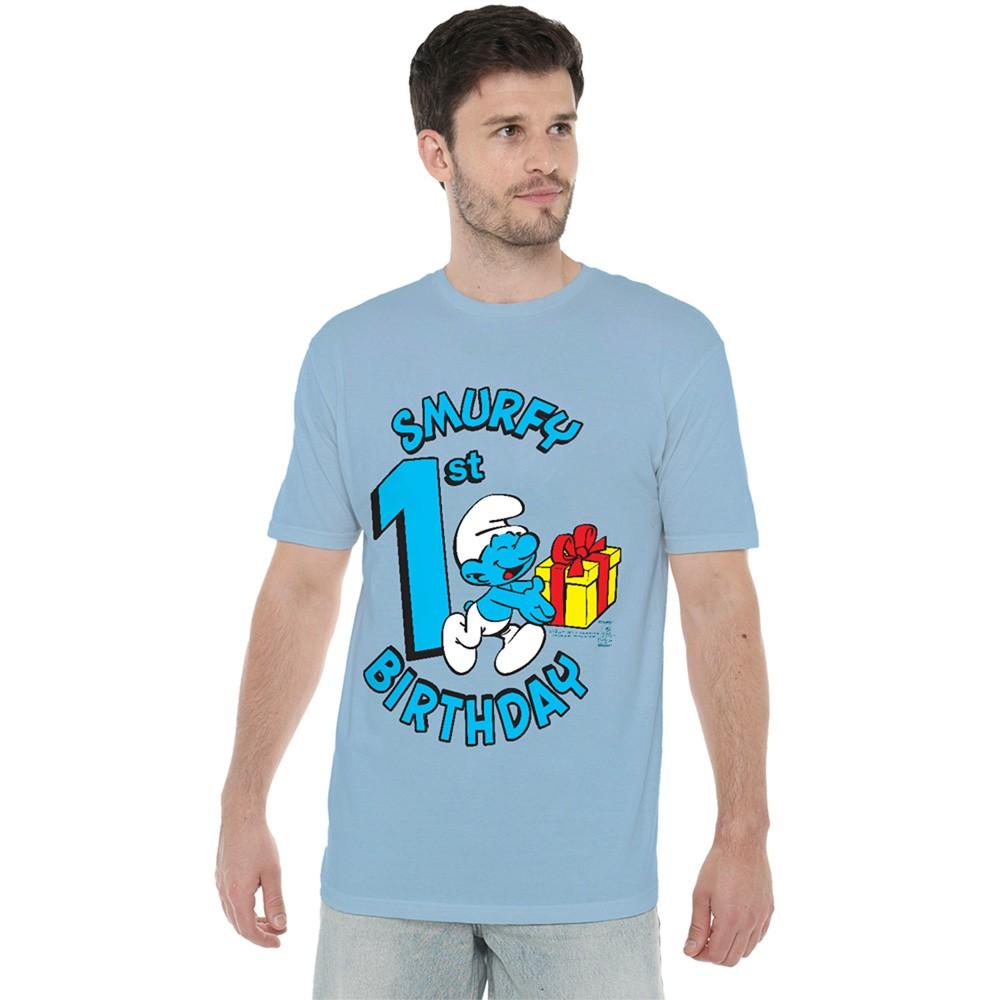 Smurfs Smurfy 1St Birthday T-Shirt S-3XL Light Blue S
