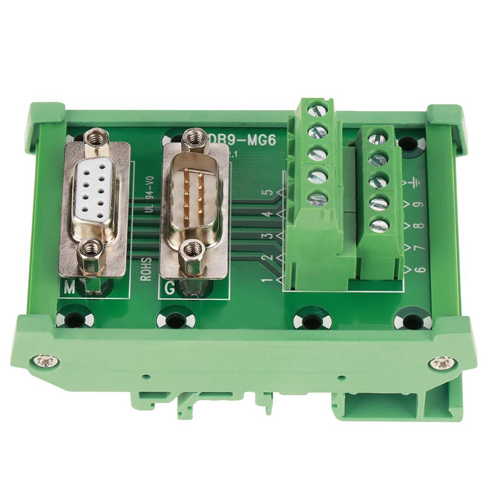DB9MG6 DIN Rail Mount Interface Module Male  Female Connector Breakout Board