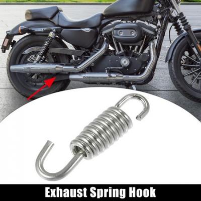 Motorcycle Exhaust Pipe Spring Hook 40mm 157" Stainless Steel Silver Tone