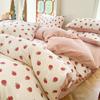 Retro Pastoral Bed Sheet Four-piece Set, Four-season Washed Cotton Small Floral Quilt Cover