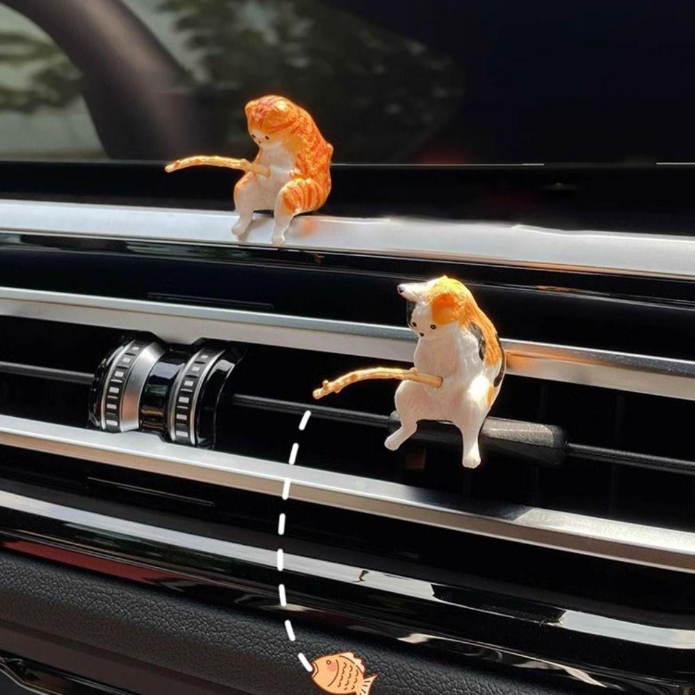 Aquascape Decorative Fishing Kittens DIY Cat Fishing Ornament New Fishing Cat Ornaments  Car