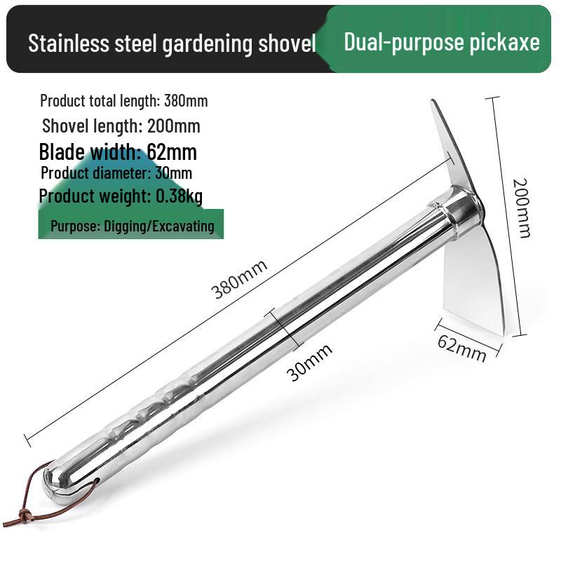 Stainless Steel Dual-Use Hoe Rake: German Agricultural Tool for Gardening and Planting