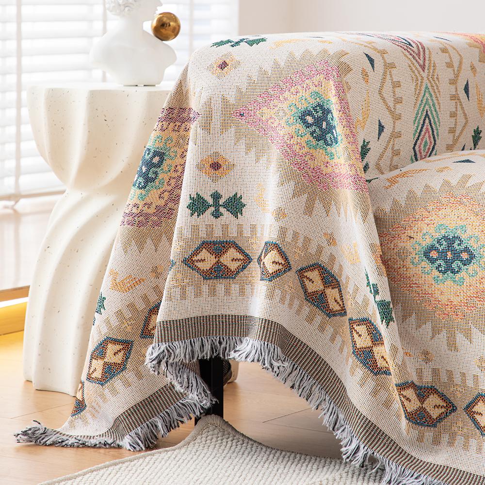 1 szt. Ochraniacz na sofę z tkaniny Chenille w stylu boho - antypoślizgowy pokrowiec na podłokietnik i oparcie, przyjazny dla zwierząt, całoroczny, wodoodporny