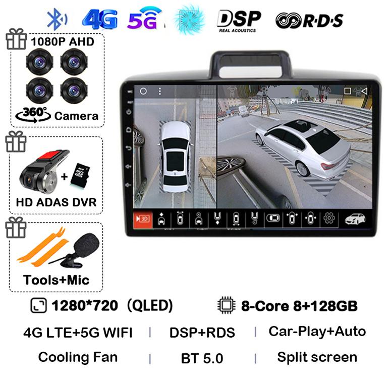 Android 14 Carplay Auto Car Radio For Toyota Corolla Axio 2 Fielder 3 E160 2012-2021 Navigation GPS Multimedia Player 360 Camera