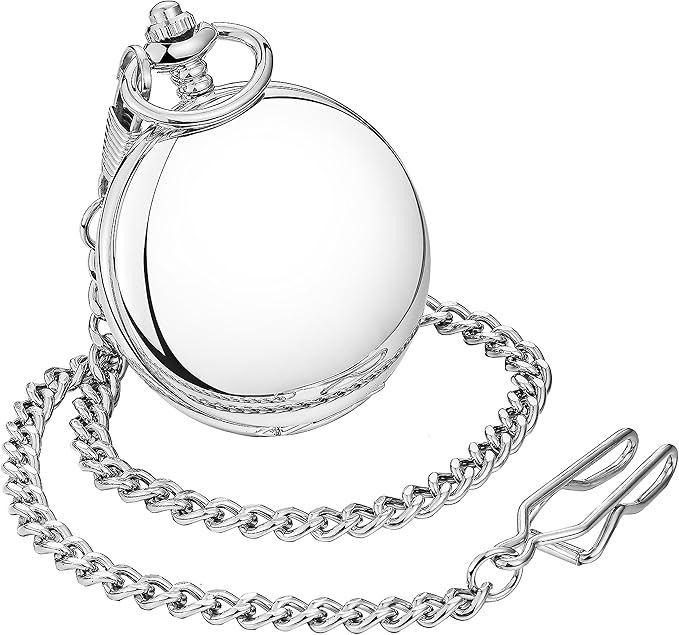 Custom Roman Numerals Dial Hand Winding Vintage Pocket Watch with Chain
