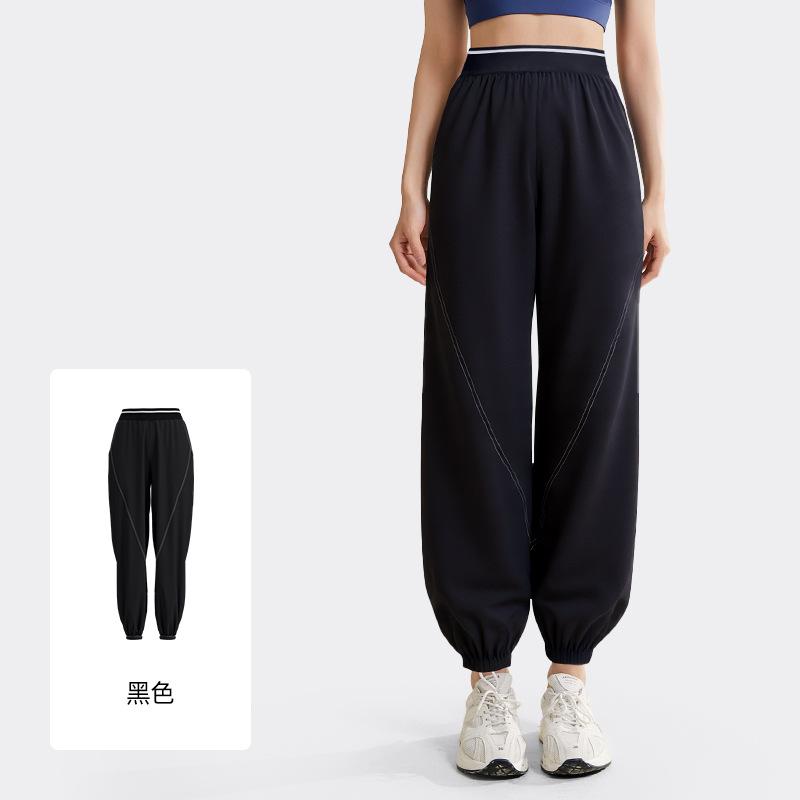 

Juyitang весенне-летние тонкие быстросохнущие брюки женские свободные для бега фитнеса эластичные дышащие тренировочные спортивные штаны S