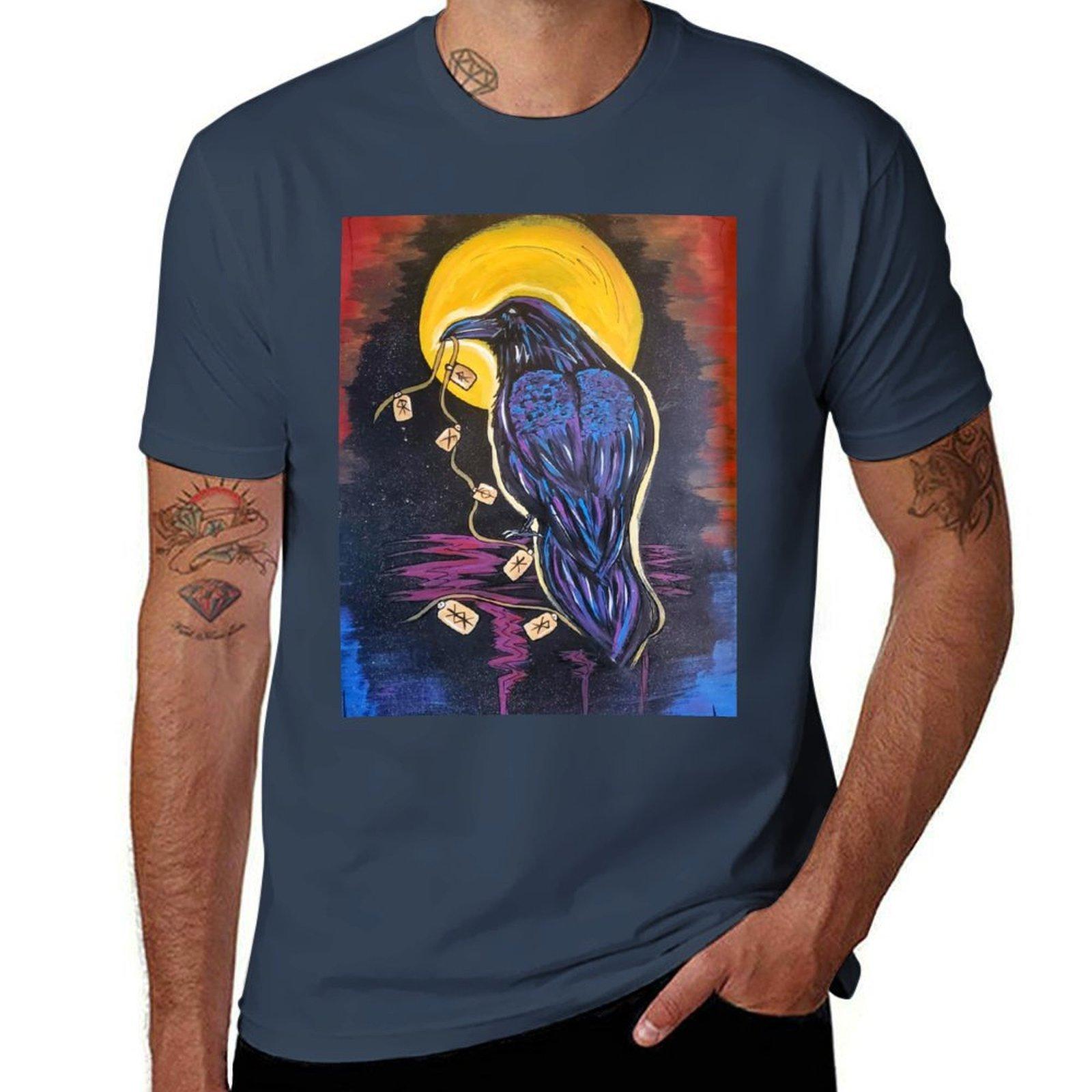 Raven Tshirt Casual Loose Fit Summer Tee Shirt S