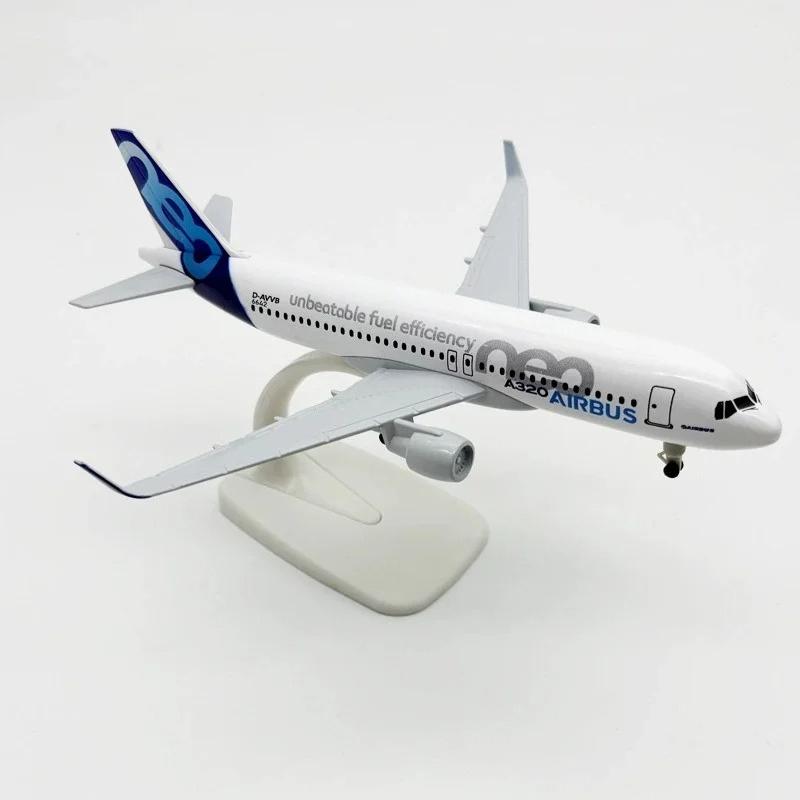 20cm Prototype A320 Aircraft Model Metal Replica Miniature Airplane with Landing Gears Room Decor Souvenir Toy Aviation Collecte