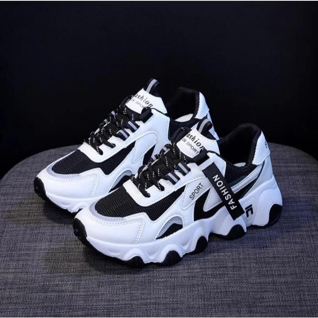 

Zapatillas Mujer кроссовки модные сетчатые кроссовки на платформе кожаная обувь дышащая Socofy повседневная спортивная обувь женская обувь на плоской подошве 40 чёрный