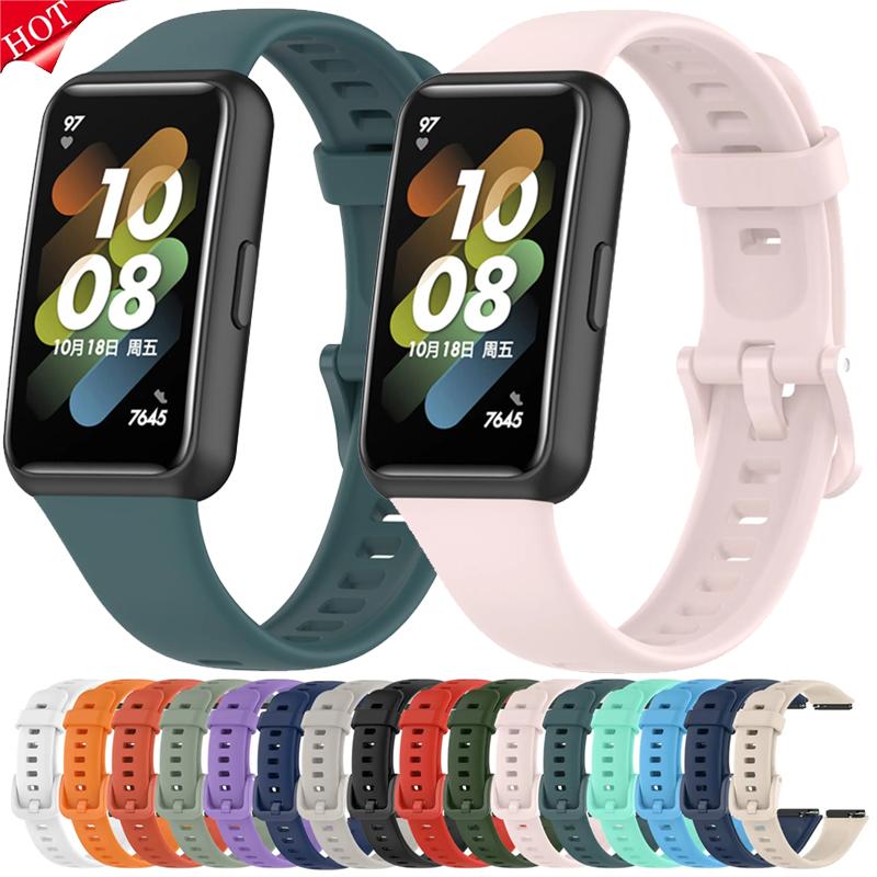 Soft Silicone Strap For Huawei Band 7 Original Sports Breathable Replacement Comfortable Wristband For Huawei Band 7 Accessories