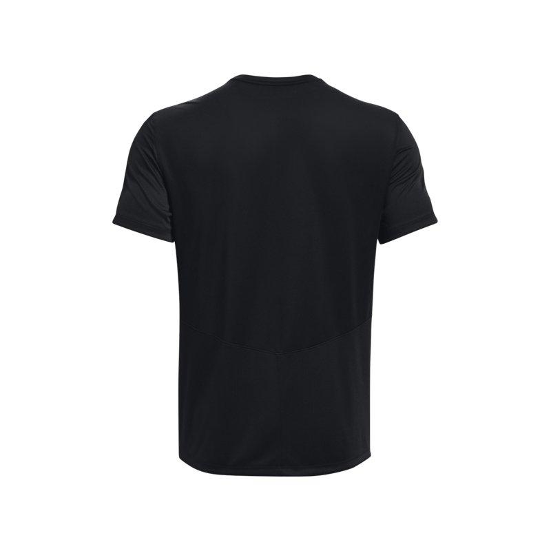 Under Armour Solid Color Logo Print Crew Neck Short Sleeve T-Shirt Men Tops Black 1369743-001