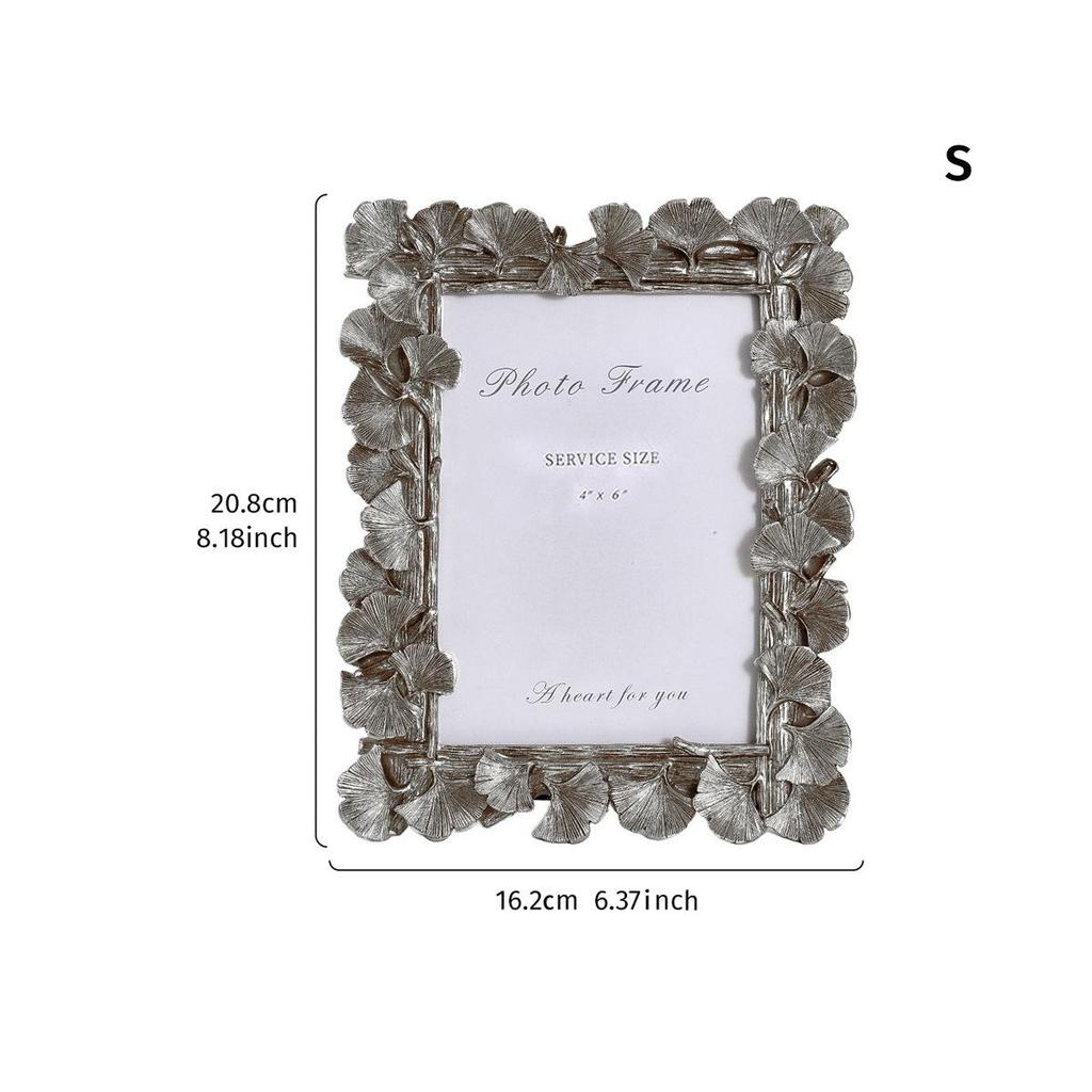 Ginkgo Gold Square Table Display: 5-inch, 6-inch, 7-inch, 8-inch Resin Photo Frames