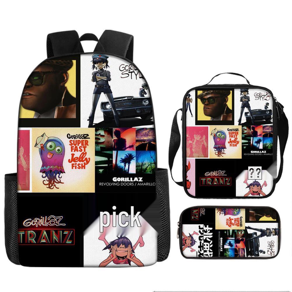 UK Virtual Band Gorillaz Kids' Cartoon Backpack - Dual Use Shoulder/Crossbody Bag