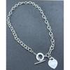 V-Gold Heart Pendant Necklace Bracelet Set Fashion Chunky Chain OT Clasp Women Party Stylish Minimalist Jewelry