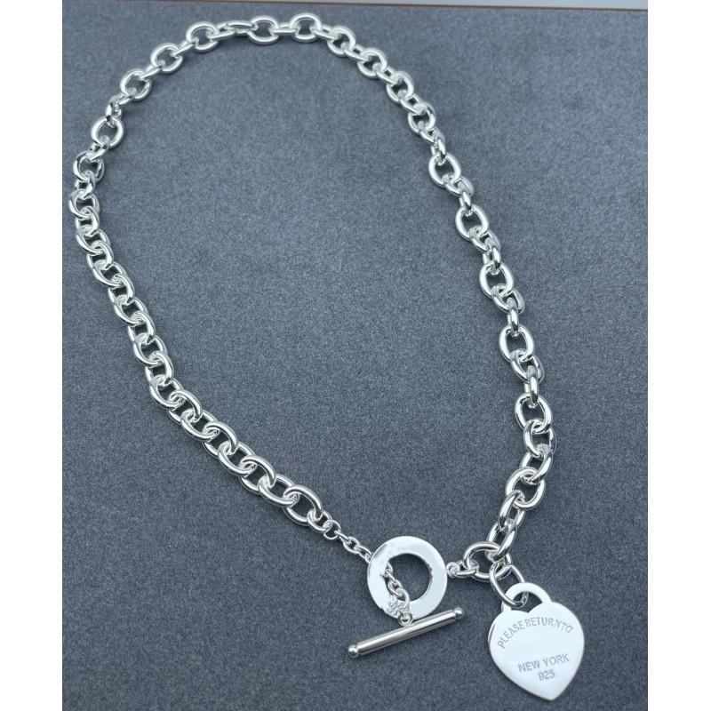 V-Gold Heart Pendant Necklace Bracelet Set Fashion Chunky Chain OT Clasp Women Party Stylish Minimalist Jewelry