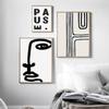 Moderne abstrakte minimalistische Gesichtslinie Geometrie Wand Kunstdruck Leinwand Malerei Nordic Poster Wand Bilder für Wohnzimmer Dekor