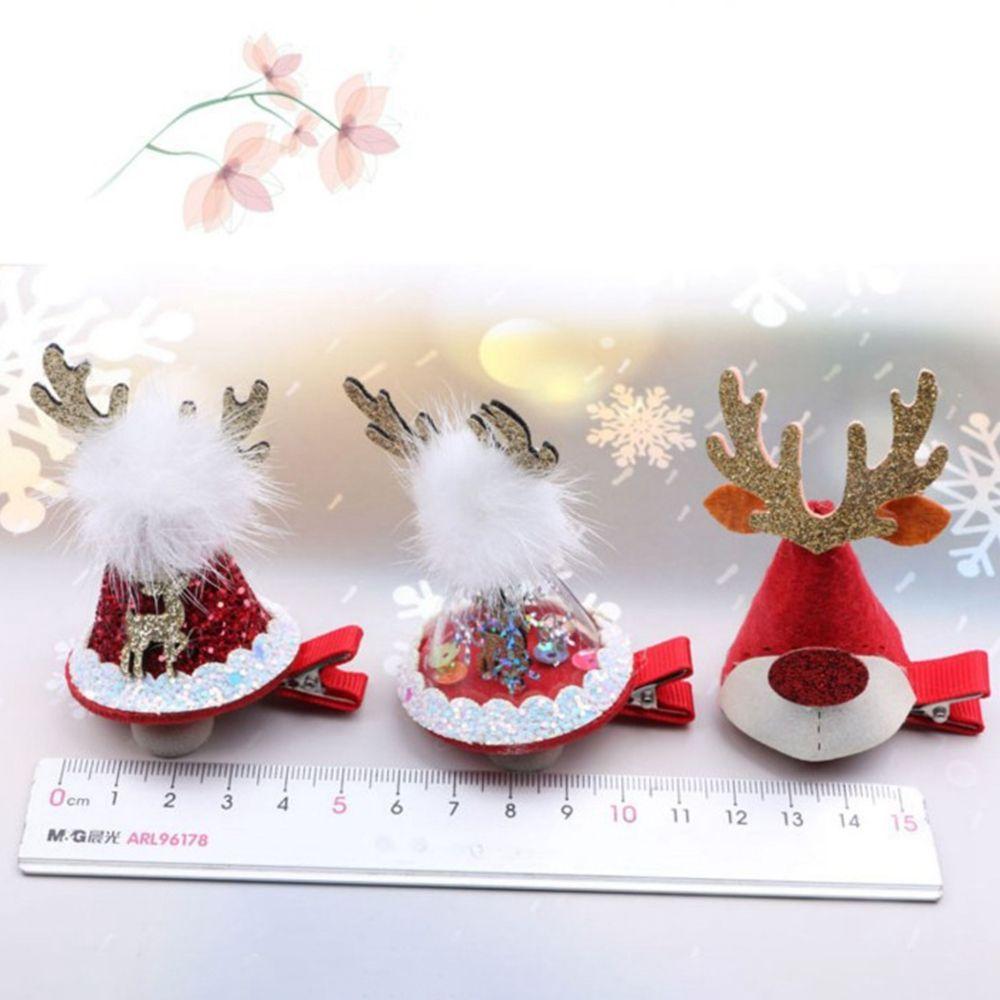 Zinc Zinc Alloy Bow Korean Style Headwear Christmas Hat Hairpin Christmas Hair Clip Kids Hair Accessories