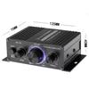 Aluminum Alloy Digital Power Audio Amplifier Blue Light DC12V Power Stereo Audio Amplifier 2-Channel Amplifier Home Audio System