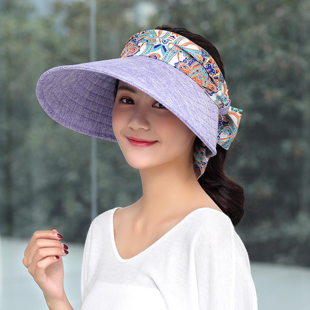 Women Sun Hat Wide Brim Uv Protective Summer Foldable Outdoor Cycling  Beach Cap
