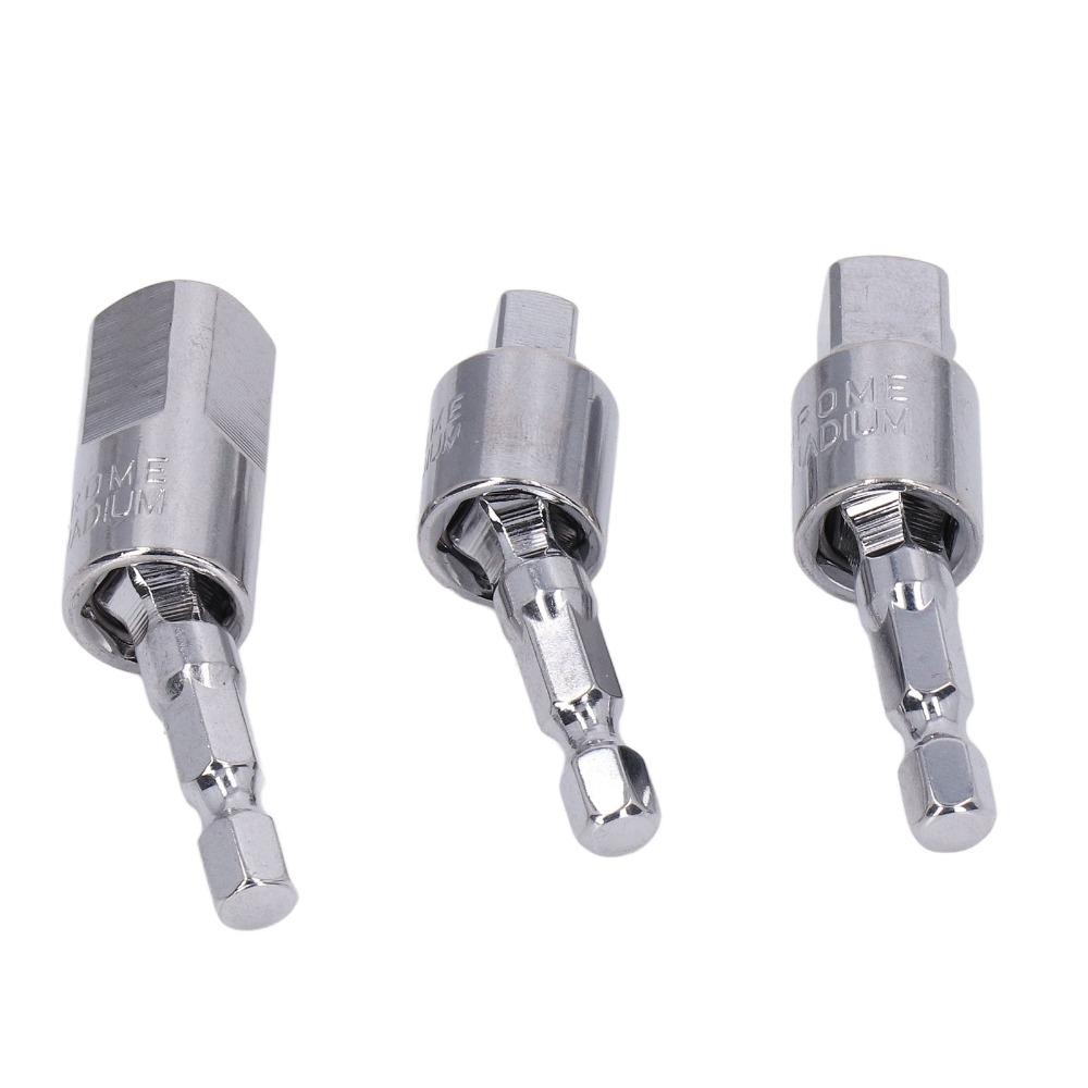 3 PCS 360 Degree Rotatable Socket Adapters Wobble Socket Adapters Use with Impact and Power