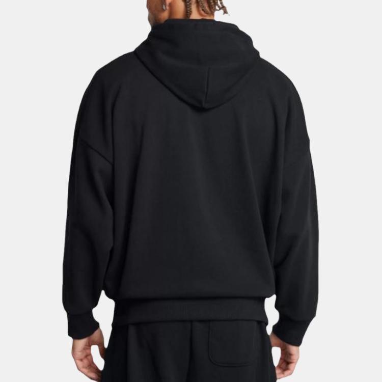 Under Armour Icon Pullover Letter Hoodie Long Sleeve Sweatshirt Men Sweatshirt Black 1386549-001