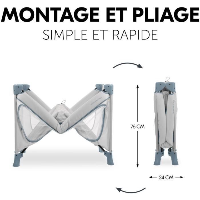 Lit de voyage - HAUCK - DREAM N PLAY PLUS - 60 x 120 cm - Dès la naissance - Pliable - Dusty Mint