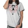 Betty Boop Vintage Cartoon Filagree Heart Womens Graphic Crewneck T Shirt Tee