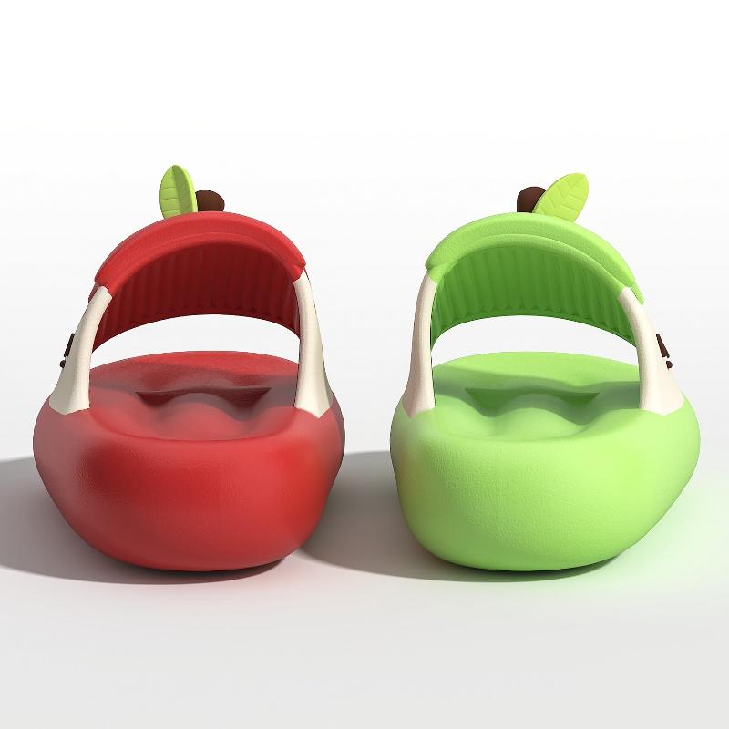 Fashion 2025 New Cute Apple Slippers For Women Men Summer Platform Shoes Soft EVA Anti-slip Couples Indoor Beach Slides Street Sandals