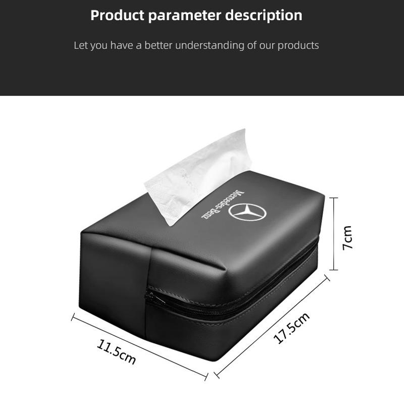 GLC GLB Soft Leather Car Tissue Box Hanging Toilet Paper Bag For Mercedes Benz AMG W177 W176 X166 X167 C257 C218 X253 C118 C117
