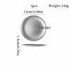 Retro Stainless Steel Circle Dinner Plate,Gray Heat-Resistant Home Steak Plate Dinner Dishes Grill Tray Tableware,Kitchenware
