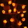 16.4 FT 40 LED 3D Waterproof Pumpkin String Lights 8 Modes LED Pumpkin String Lamps 3D Waterproof Orange Jack-O-Lantern Party