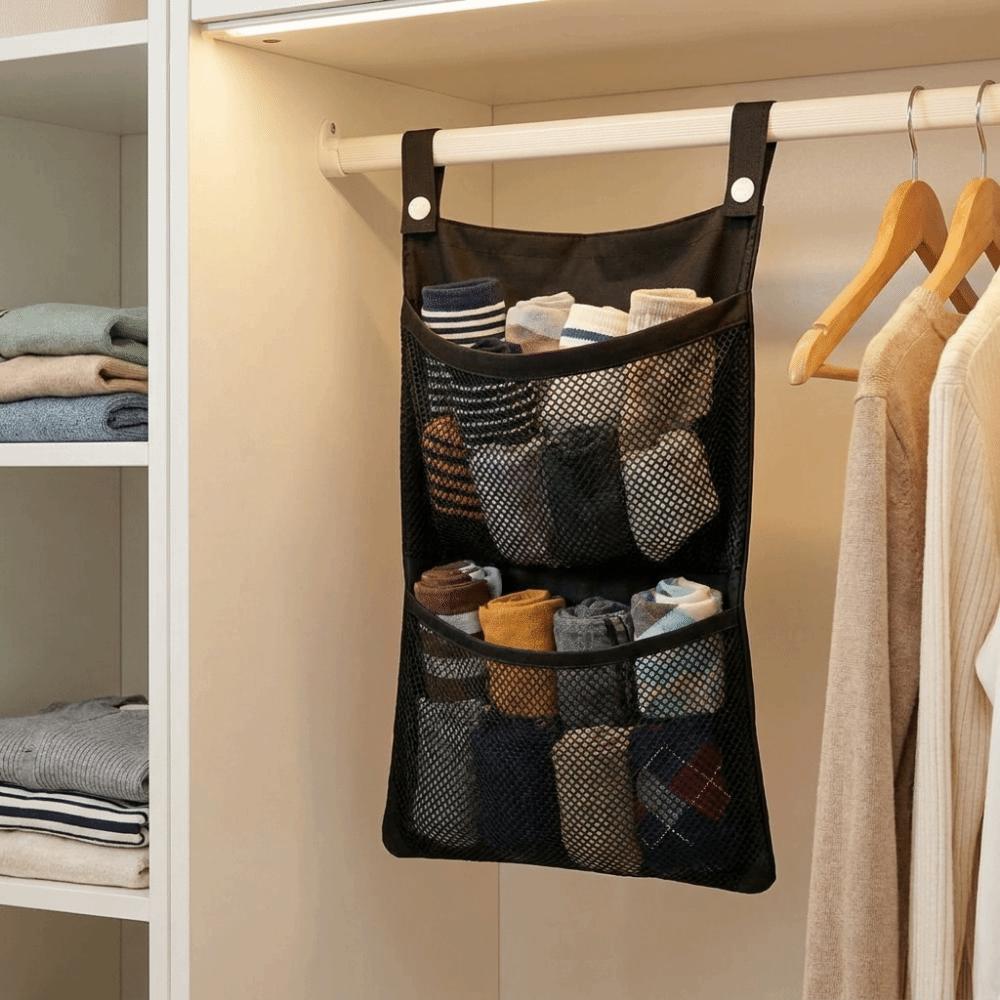 Large Capacity Hanging Storage Bag Lightweight Breathable Baby Crib Hanging Bag Cloth Space Saving Underwear Storage Bag