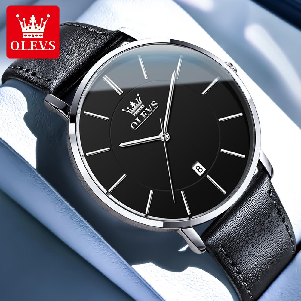 OLEVS Ultra Thin 6.5mm Top Original Quartz Watch for Men Minimalist Fashion Luxury Brand Waterproof Men's Watches 5869