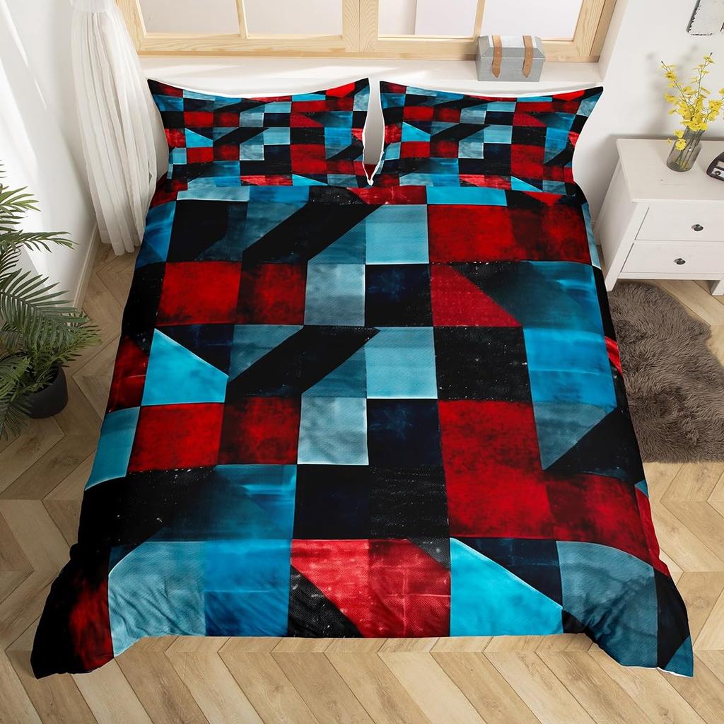 Vintage Abstract Pattern Duvet Cover Queen King Size Vivid Floral Soft Bedding Set Perfect for All Seasons Warm and Bright 3 Pcs