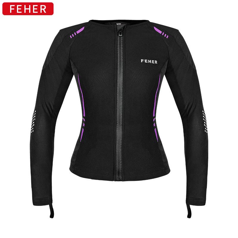 FEHER Soft Armor Summer Motorcycle Riding Suit - Breathable, Ventilated Protective Gear Top