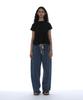 PARTIMENTO WOMEN Overlay Peplum Short Sleeve Tee_Black